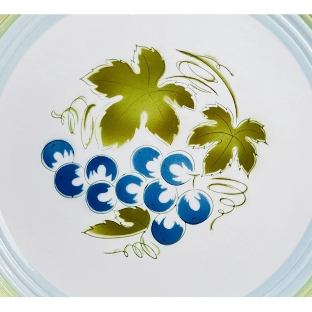 Vintage Blue Grapes Harmony House‎ Ironstone Stoneware Platter Chop Plate